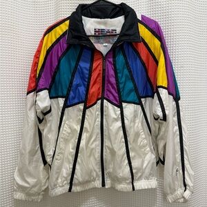 Vintage 80s HEAD Colorblock Windbreaker Jacket – Size Large